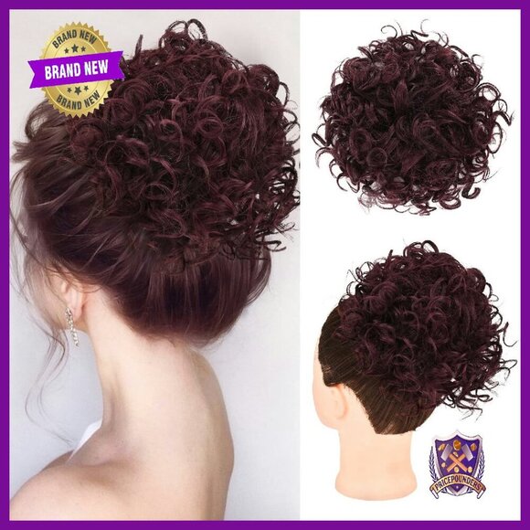 Large Full Synthetic Hair Bun Extension with Drawstring & Combs main image 7